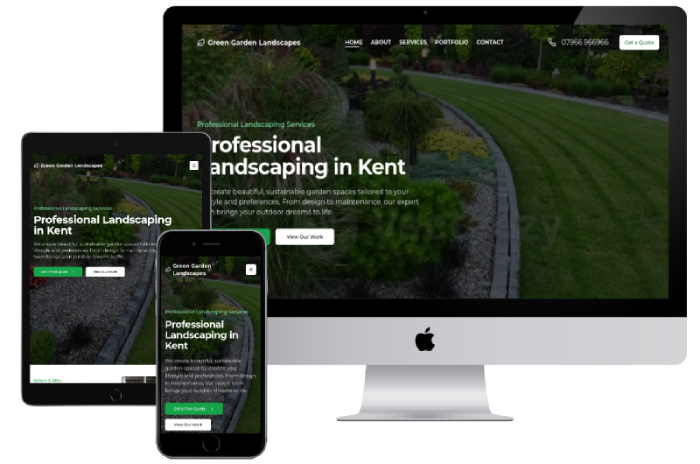 Website mockup of a business we have worked with