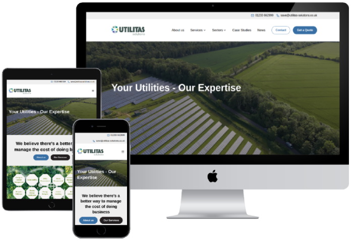 Website mockup of a business we have worked with